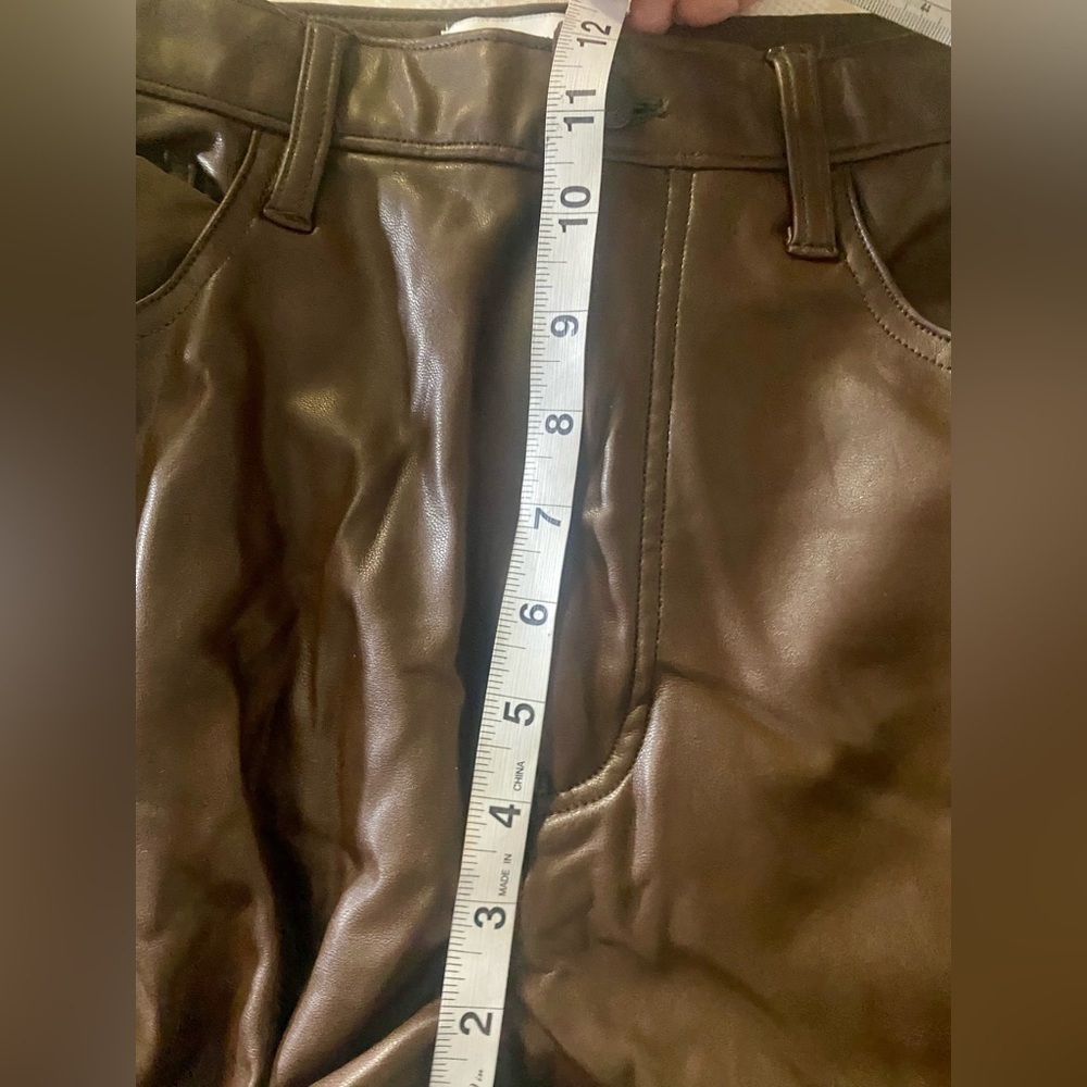Abercrombie & Fitch Brown the 90’s Straight Ultra High rise faux leather pants - Picture 9 of 12